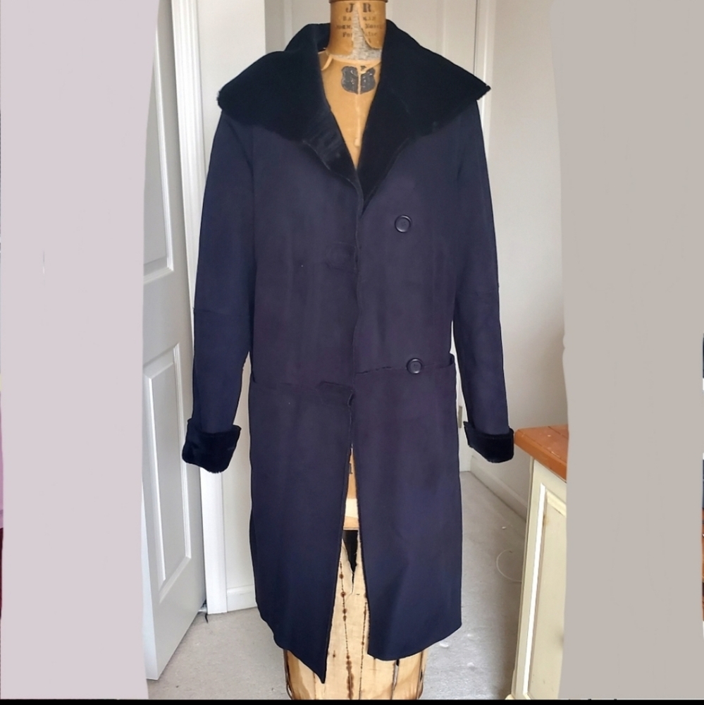 Black knee length jacket by Dale dressin size 14 women's in excellent co…